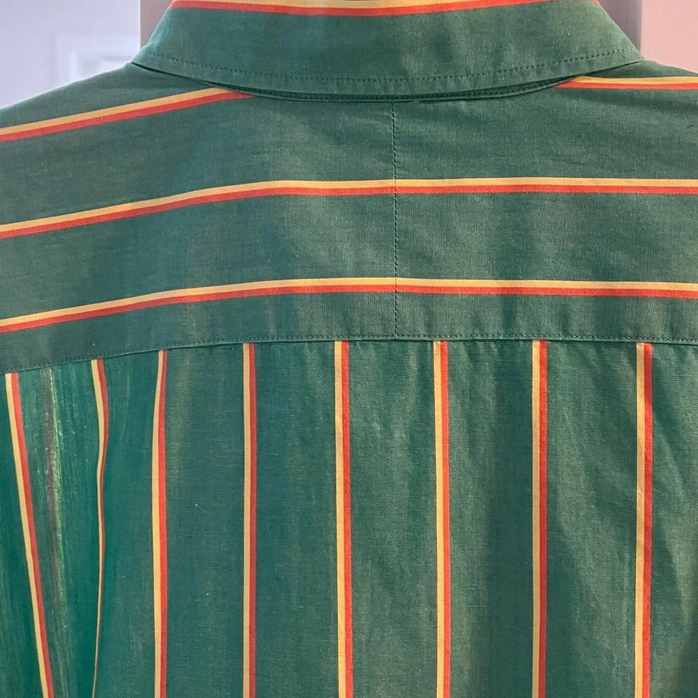 Gorgeous, Ralph Lauren Vtg Cotton, EUC Green,Orange Yellow Shirt 4 Heart Chakra. - Picture 6 of 6